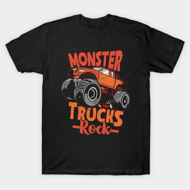 Monster Trucks Rock T-Shirt by The Night Owl's Atelier